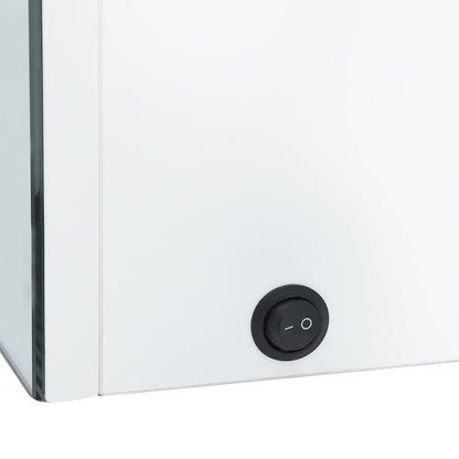 Armadietto Bagno con Specchio e LED Bianco Lucido 62x14x60 cm | homemem39