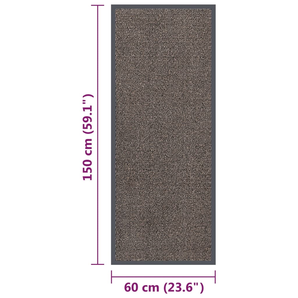 Quilted Doormat 60x150 cm Dark Brown