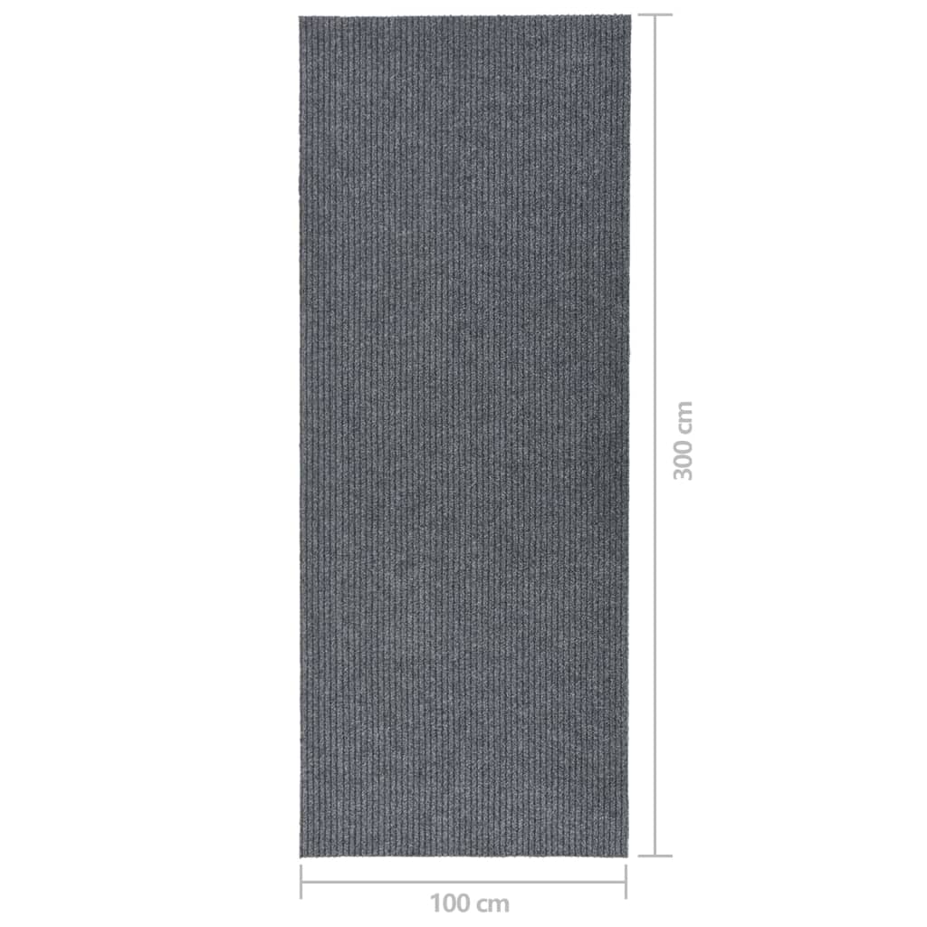Tappeto Corsia Acchiappa Polvere 100x300 cm Grigio - homemem39