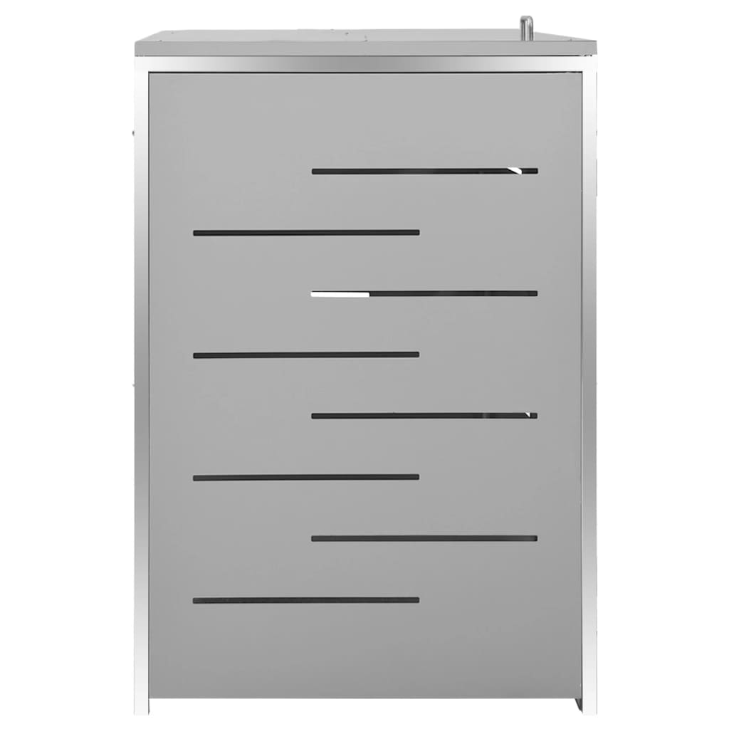 Copri Bidoni Pattume Quadruplo 276,5x77,5x112,5 cm Acciaio Inox - homemem39