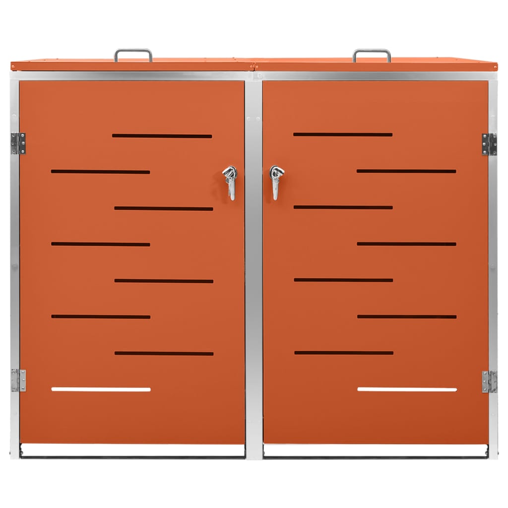 Copri Bidoni Pattumiera Doppia 138x77,5x112,5 cm Acciaio Inox - homemem39