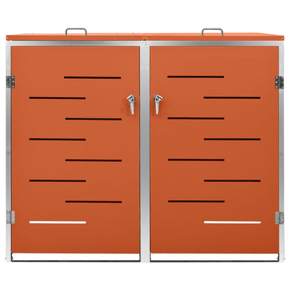 Copri Bidoni Pattumiera Doppia 138x77,5x112,5 cm Acciaio Inox - homemem39