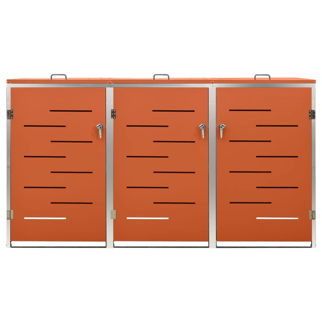 Copribidone per Spazzatura Triplo 207x77,5x112,5cm Acciaio Inox - homemem39