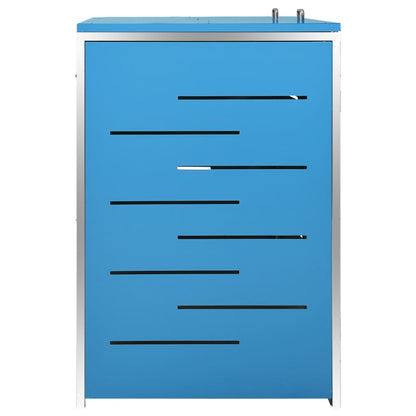 Copri Bidoni Pattumiera Doppia 138x77,5x112,5 cm Acciaio Inox - homemem39