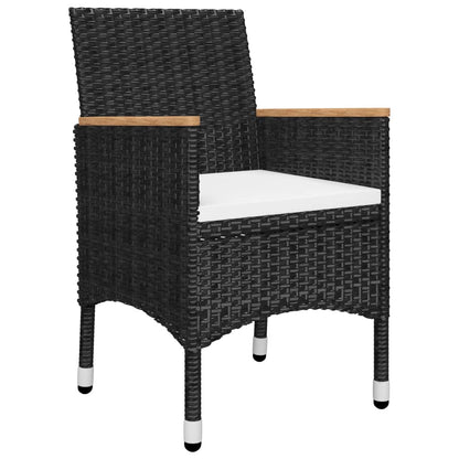 Set Mobili da Pranzo per Giardino 5 pz Nero | homemem39