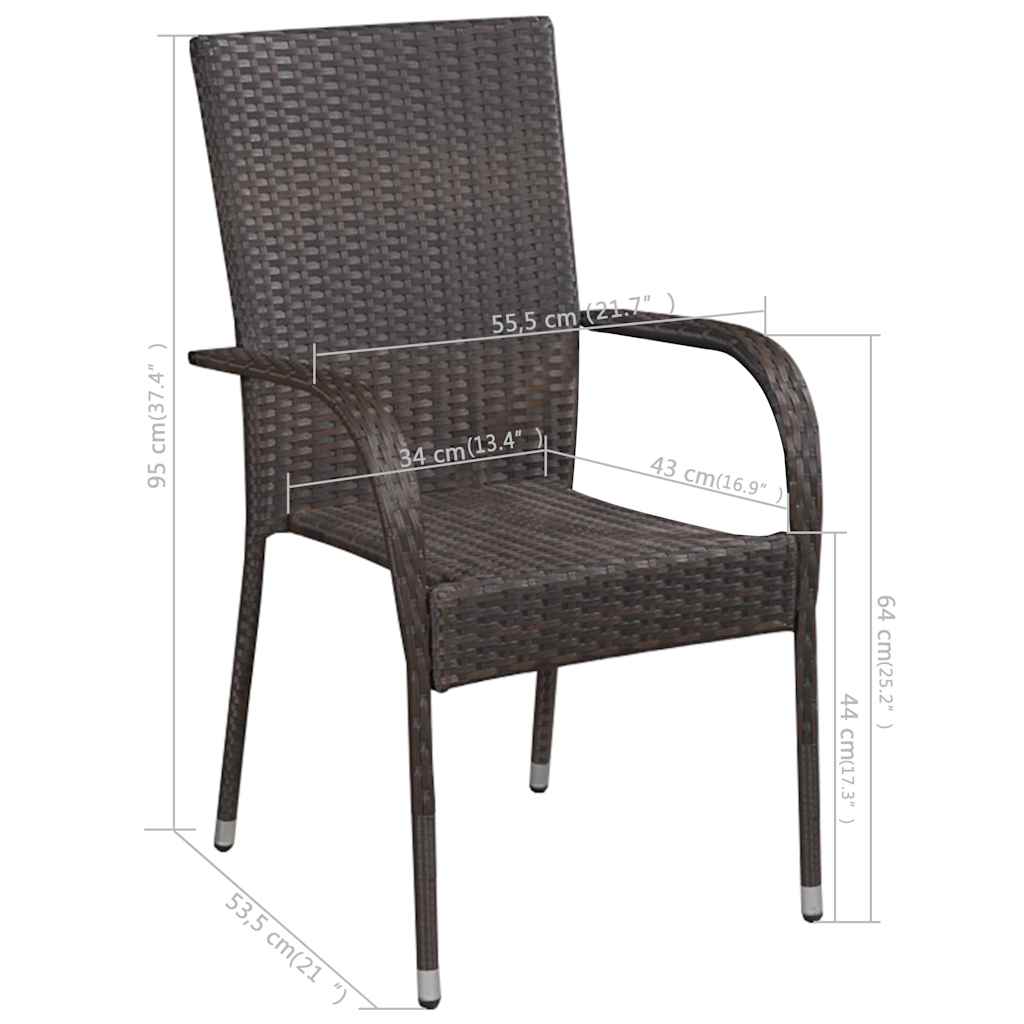 Set Mobili da Pranzo per Giardino 9 pz Marrone | homemem39