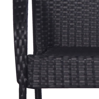Set Mobili da Pranzo per Giardino 3 pz Nero | homemem39