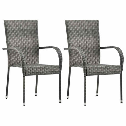 Set Mobili da Pranzo per Giardino 3 pz Grigio | homemem39