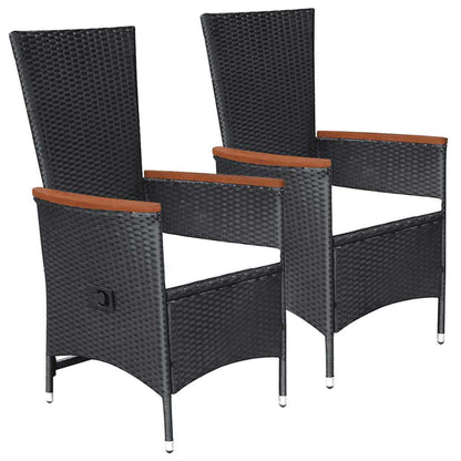 Set Mobili da Pranzo per Giardino 3 pz Nero | homemem39