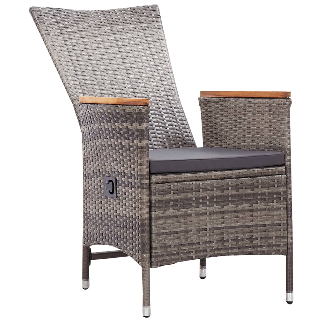 Set Mobili da Pranzo per Giardino 3 pz Grigio | homemem39