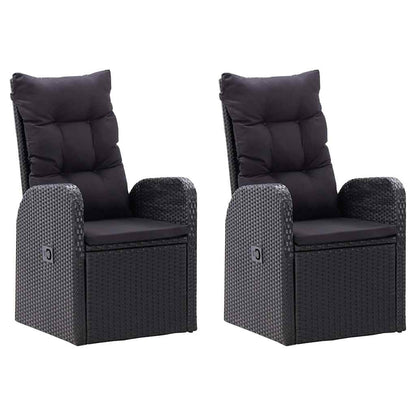 Set Mobili da Pranzo per Giardino 3 pz Nero
