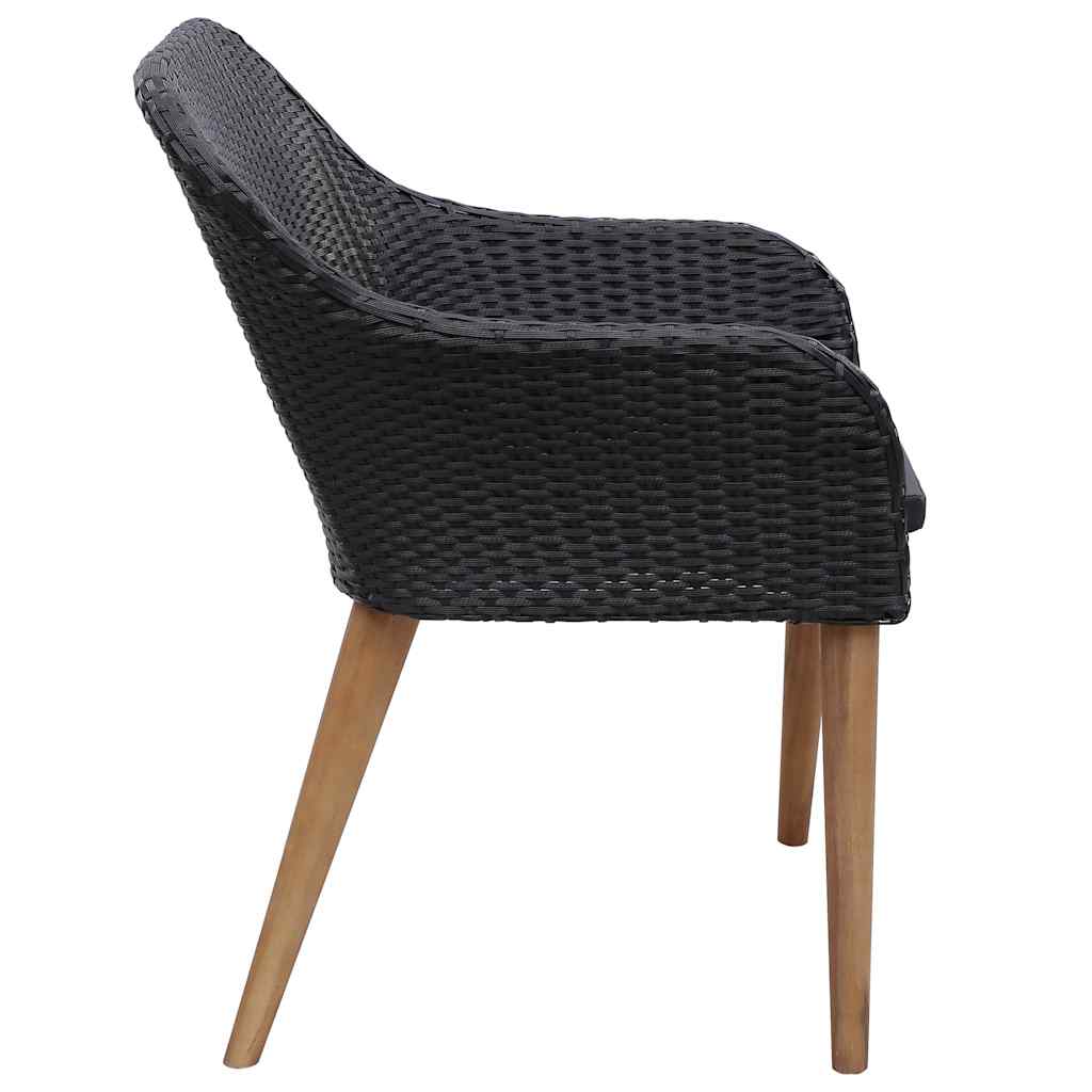 Set Mobili da Pranzo per Giardino 3 pz Nero