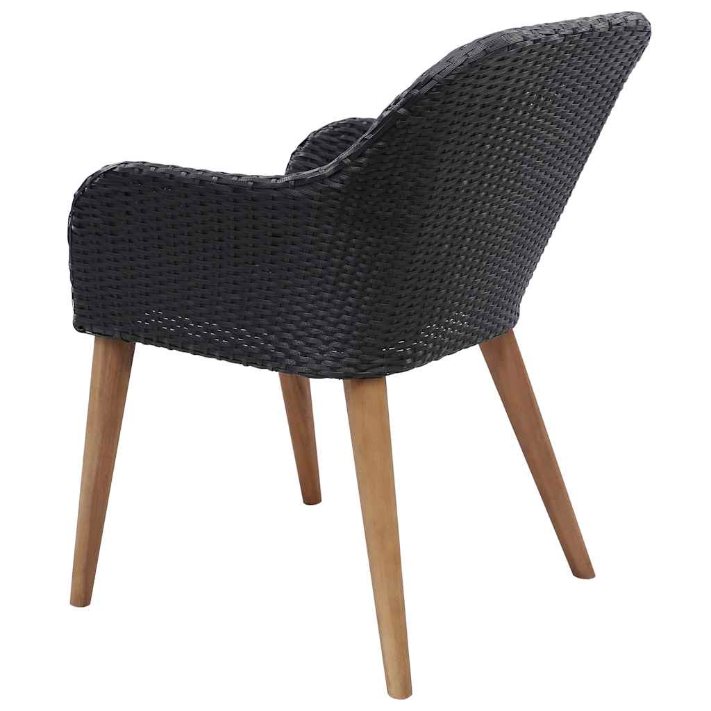 Set Mobili da Pranzo per Giardino 3 pz Nero