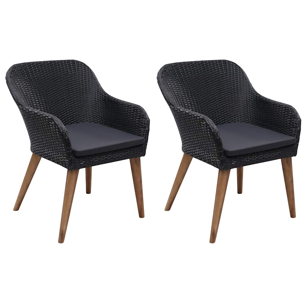 Set Mobili da Pranzo per Giardino 3 pz Nero | homemem39