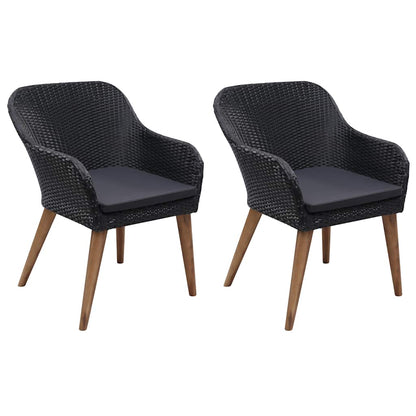 Set Mobili da Pranzo per Giardino 3 pz Nero | homemem39