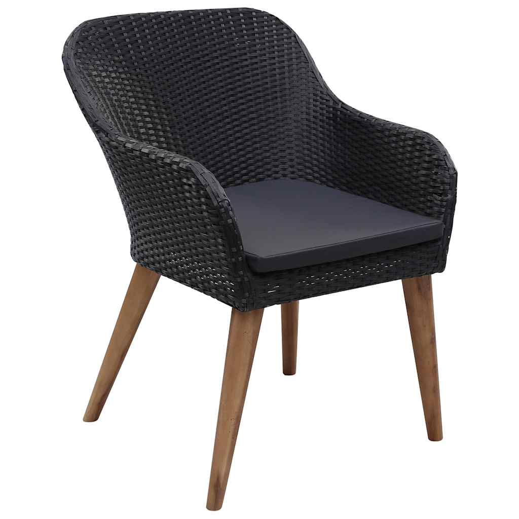Set Mobili da Pranzo per Giardino 3 pz Nero