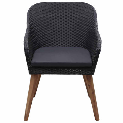 Set Mobili da Pranzo per Giardino 3 pz Nero