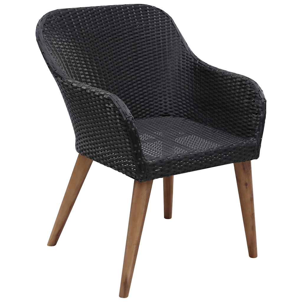 Set Mobili da Pranzo per Giardino 3 pz Nero