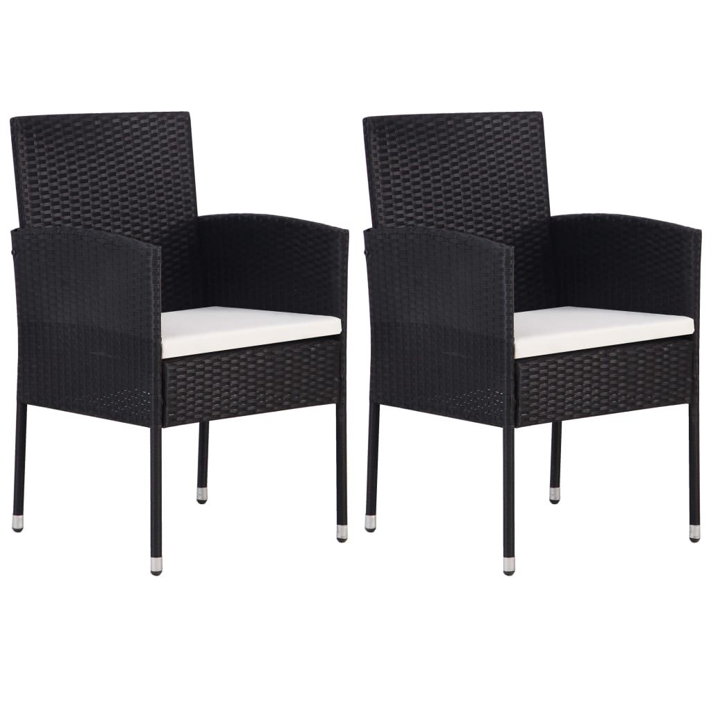 Garden Dining Furniture Set 3 pcs Black