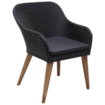 Set Mobili da Pranzo per Giardino 5 pz Nero | homemem39