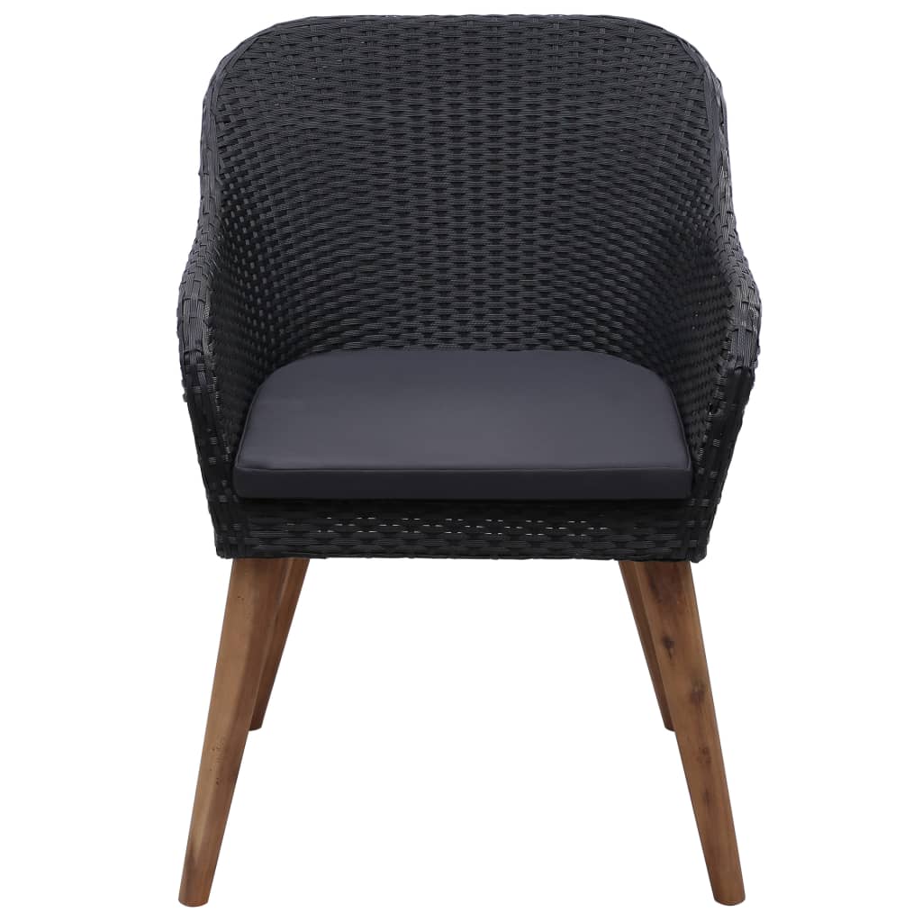 Set Mobili da Pranzo per Giardino 5 pz Nero | homemem39