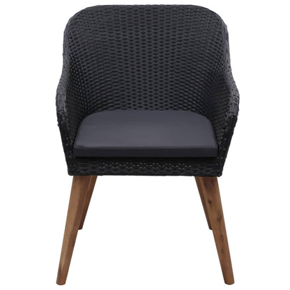 Set Mobili da Pranzo per Giardino 5 pz Nero | homemem39