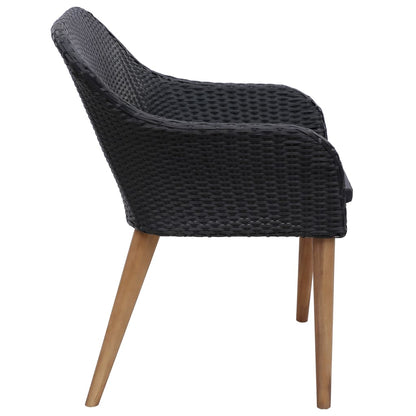 Set Mobili da Pranzo per Giardino 5 pz Nero | homemem39