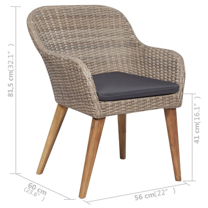 Set Mobili da Pranzo per Giardino 5 pz Marrone | homemem39