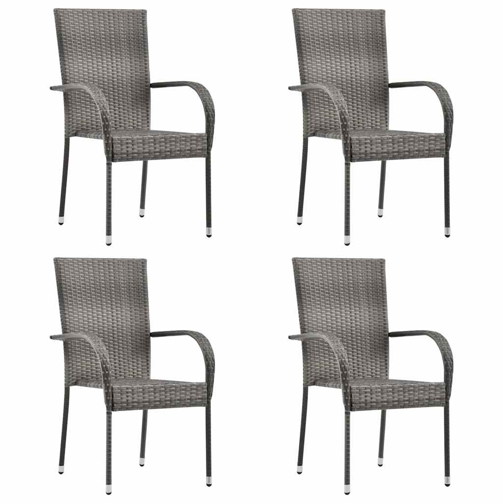 Set Mobili da Pranzo per Giardino 5 pz Grigio | homemem39