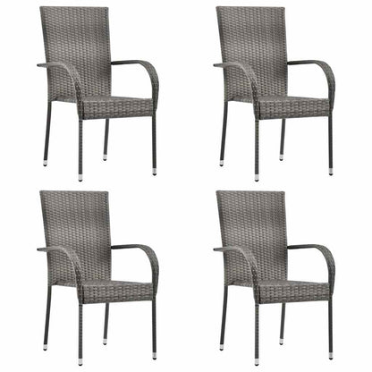 Set Mobili da Pranzo per Giardino 5 pz Grigio | homemem39