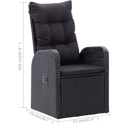 Set Mobili da Pranzo per Giardino 5 pz Nero | homemem39