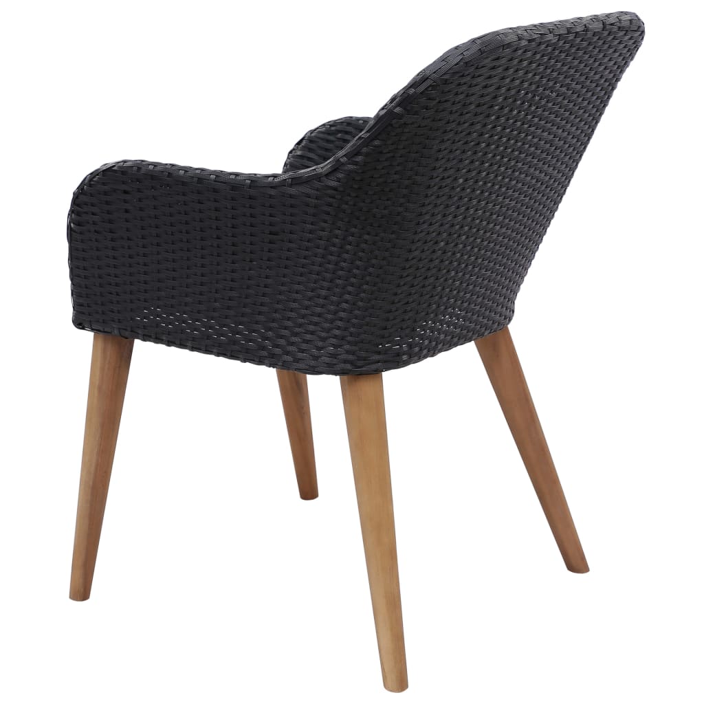 Set Mobili da Pranzo per Giardino 3 pz Nero - homemem39