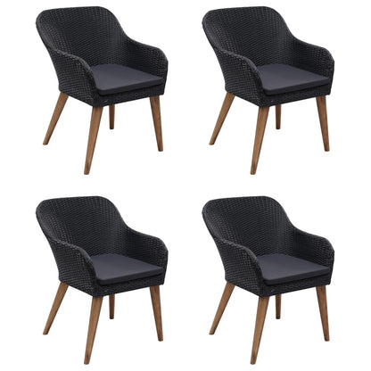 Set Mobili da Pranzo per Giardino 5 pz Nero - homemem39