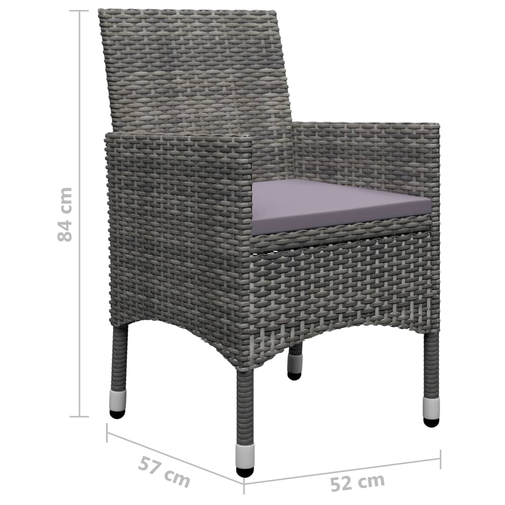 Set Mobili da Pranzo per Giardino 5 pz Grigio | homemem39