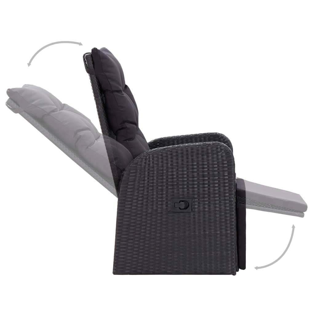 Set Mobili da Pranzo per Giardino 5 pz Nero - homemem39