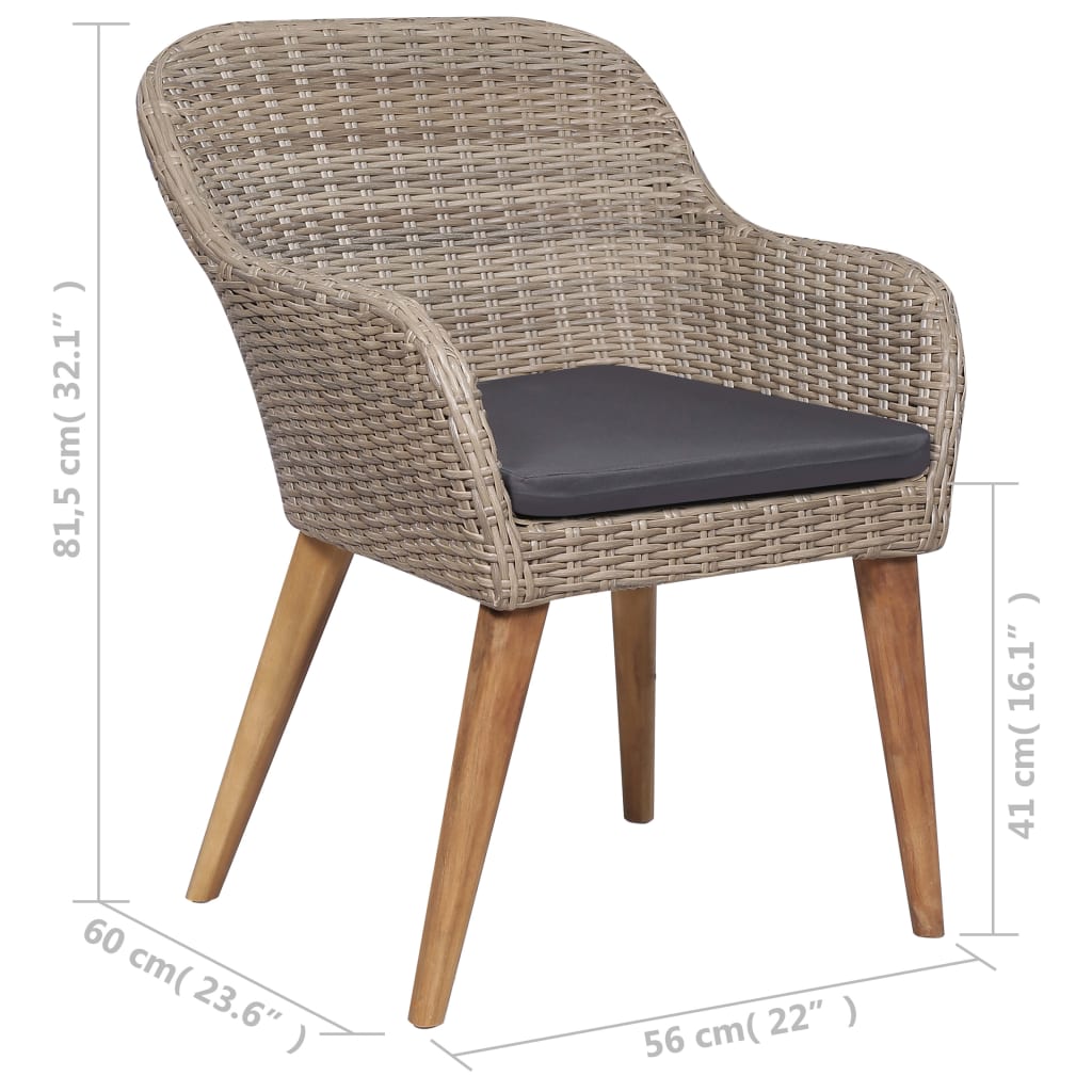 Set Mobili da Pranzo per Giardino 7 pz Marrone - homemem39