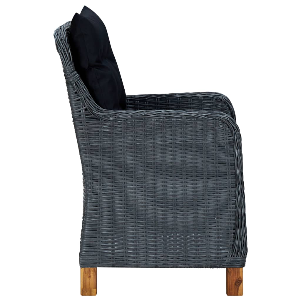 Set Mobili da Pranzo per Giardino 7 pz Grigio Scuro