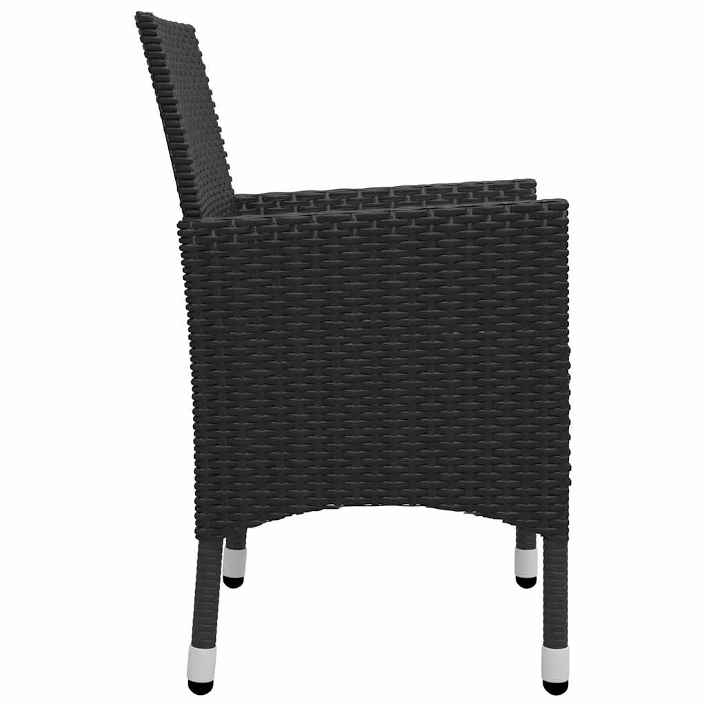 Set Mobili da Pranzo per Giardino 7 pz Nero | homemem39