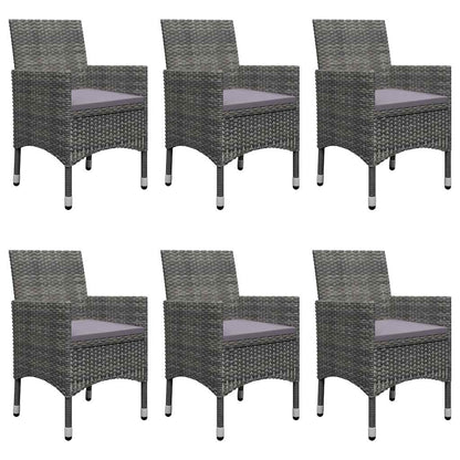 Set Mobili da Pranzo per Giardino 7 pz Grigio | homemem39