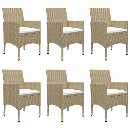 Set Mobili da Pranzo per Giardino 7 pz Beige | homemem39