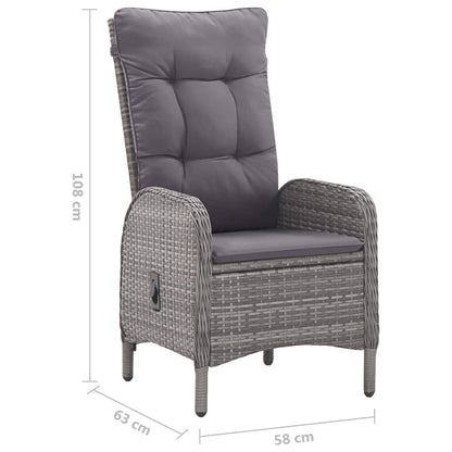 Set da Pranzo da Giardino 7 pz Grigio - homemem39