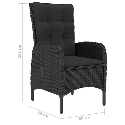 Set da Pranzo da Giardino 9 pz Nero