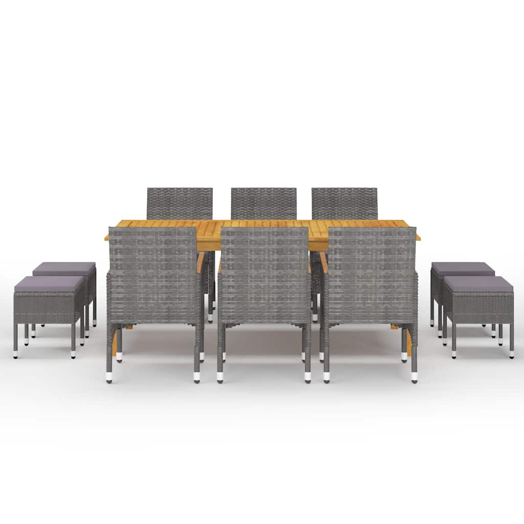 Set da Pranzo da Giardino 11 pz Grigio | homemem39