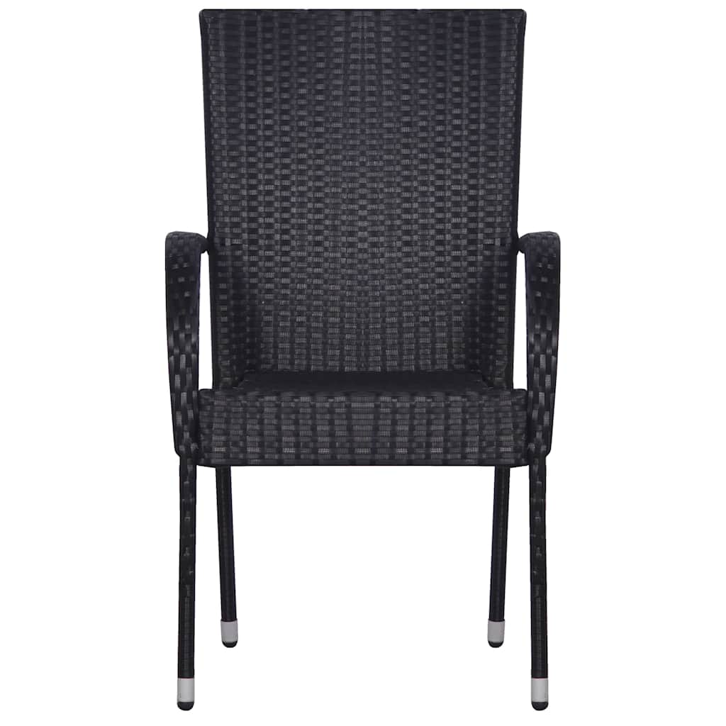 Set Mobili da Pranzo per Giardino 7 pz Nero | homemem39