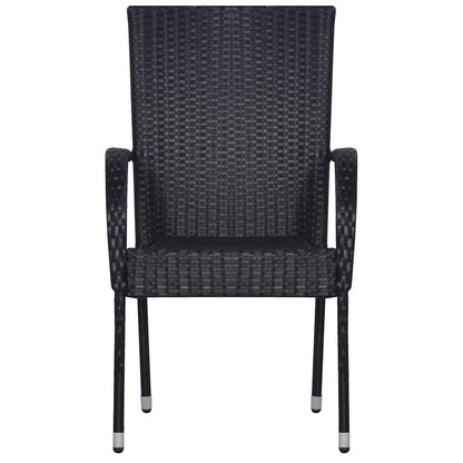 Set Mobili da Pranzo per Giardino 7 pz Nero | homemem39