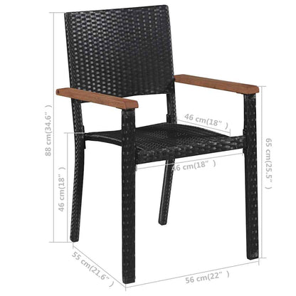 Set da Pranzo da Giardino 9 pz Nero | homemem39