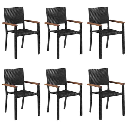 Set Mobili da Pranzo per Giardino 7 pz Nero