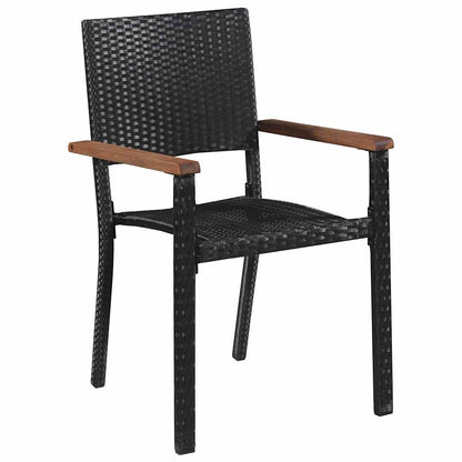 Set Mobili da Pranzo per Giardino 7 pz Nero | homemem39
