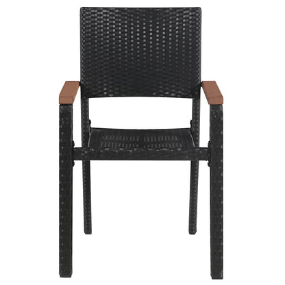 Set Mobili da Pranzo per Giardino 7 pz Nero | homemem39