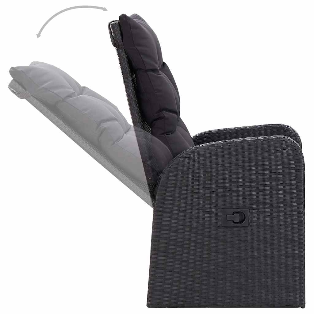 Set da Pranzo da Giardino 9 pz Nero - homemem39